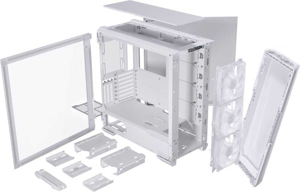 PHANTEKS Eclipse G500A D-RGB Mid-Tower tipo kompiuterio korpusas, grūdintas stiklas – baltos spalvos