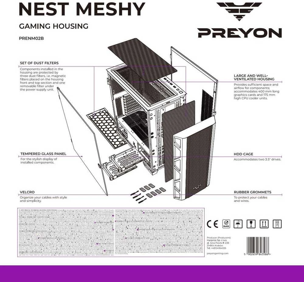 PREYON Nest Meshy dėklas (PRENM02B)