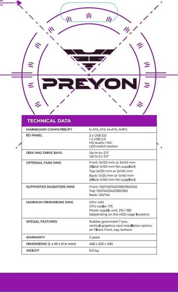 PREYON Nest Meshy dėklas (PRENM02B)