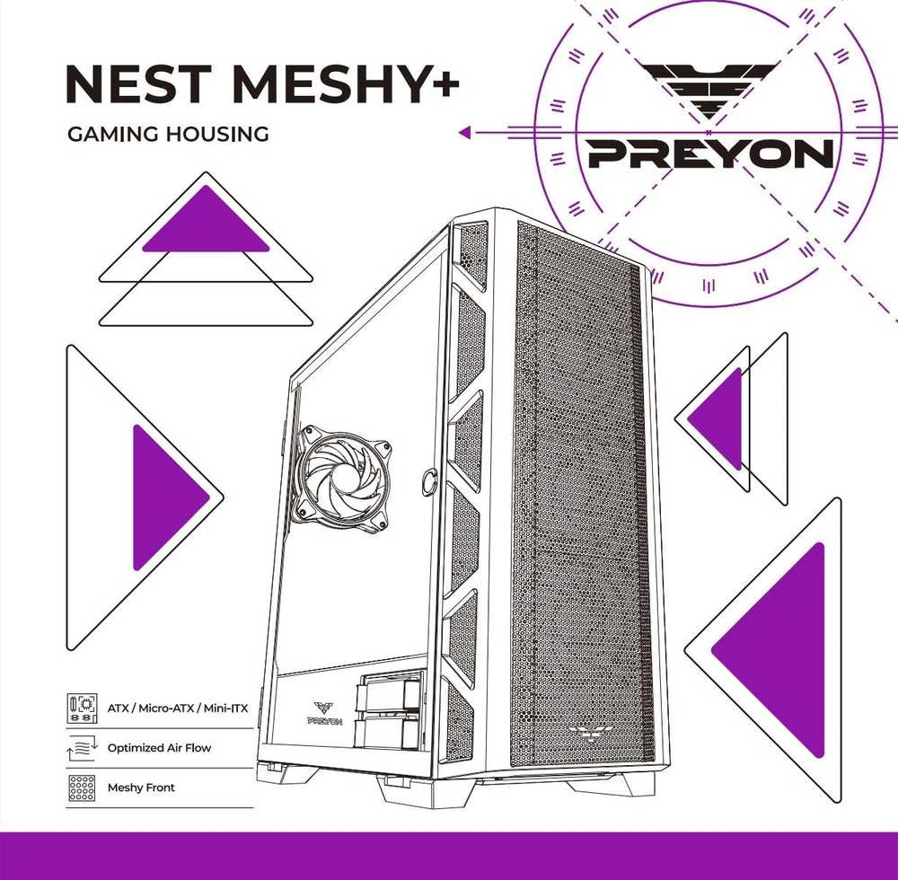 „PREYON Nest Meshy+“ korpusas (PRENMP04B)