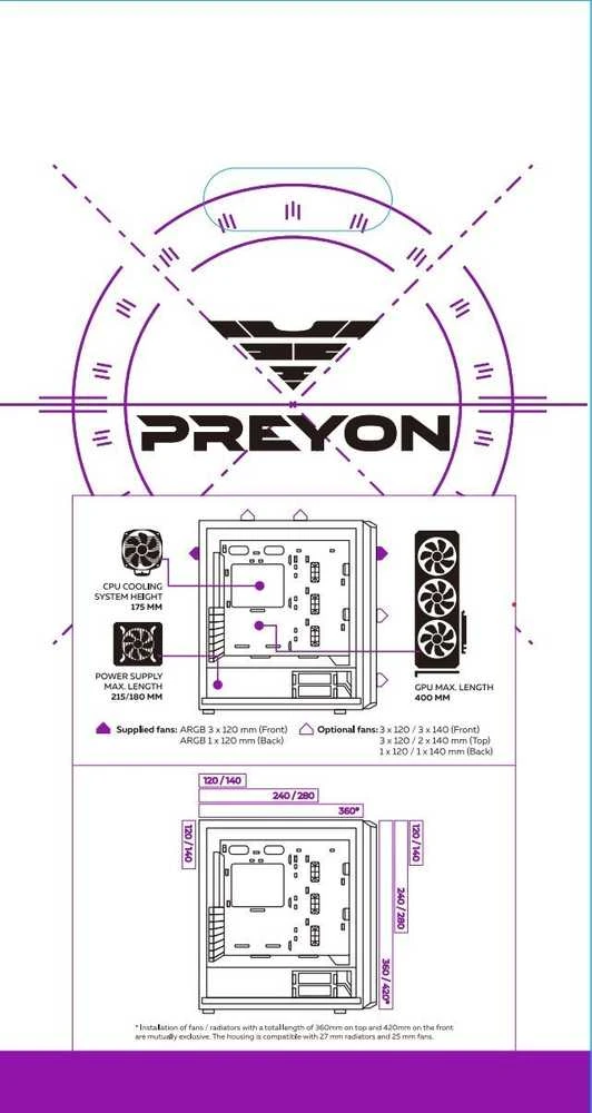 „PREYON Nest Meshy+“ korpusas (PRENMP04B)