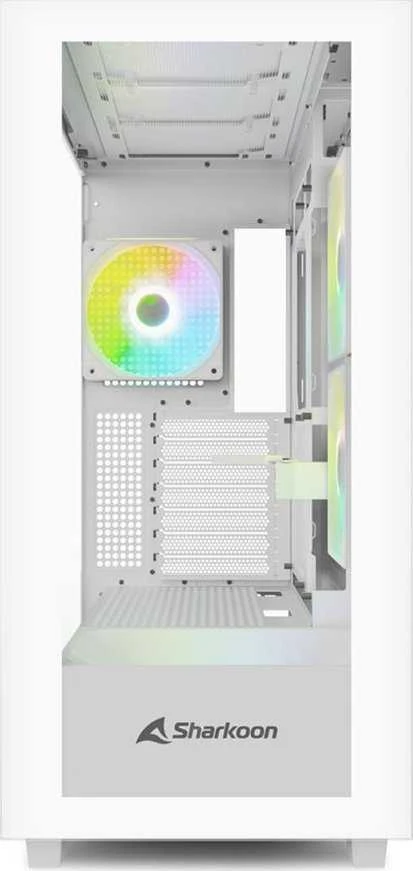 Sharkoon Rebel C60 RGB, Tower tipo korpusas - baltas, grūdintas stiklas