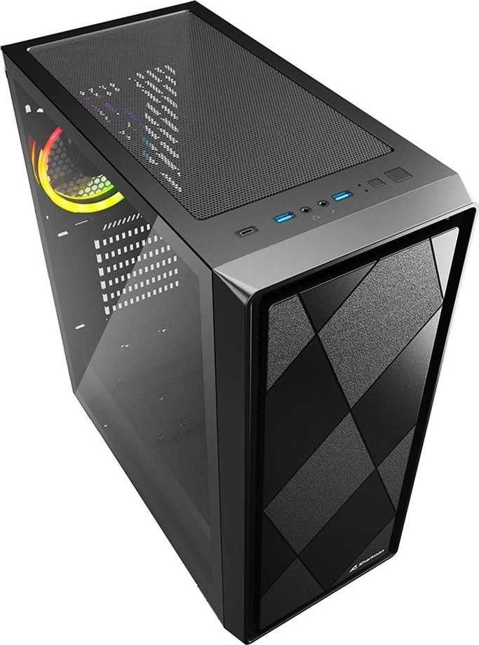 Sharkoon VS8 RGB , Tower-case - juodas, Tempered Glass