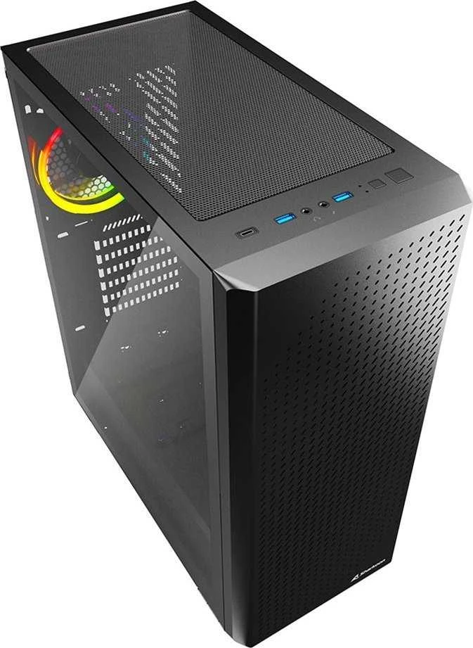 Sharkoon VS9 RGB, Tower tipo korpusas - juodas, grūdintas stiklas