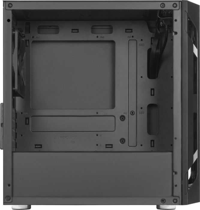 „SilverStone Fara H1M“, grūdintas stiklas – juoda