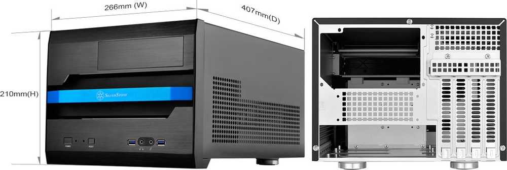 PC korpusas Silverstone Cube SST-SG12B Sugo Micro ATX, juodas