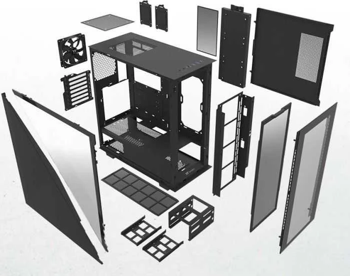 Thermaltake Divider 300 grūdinto stiklo dėklas - Juoda