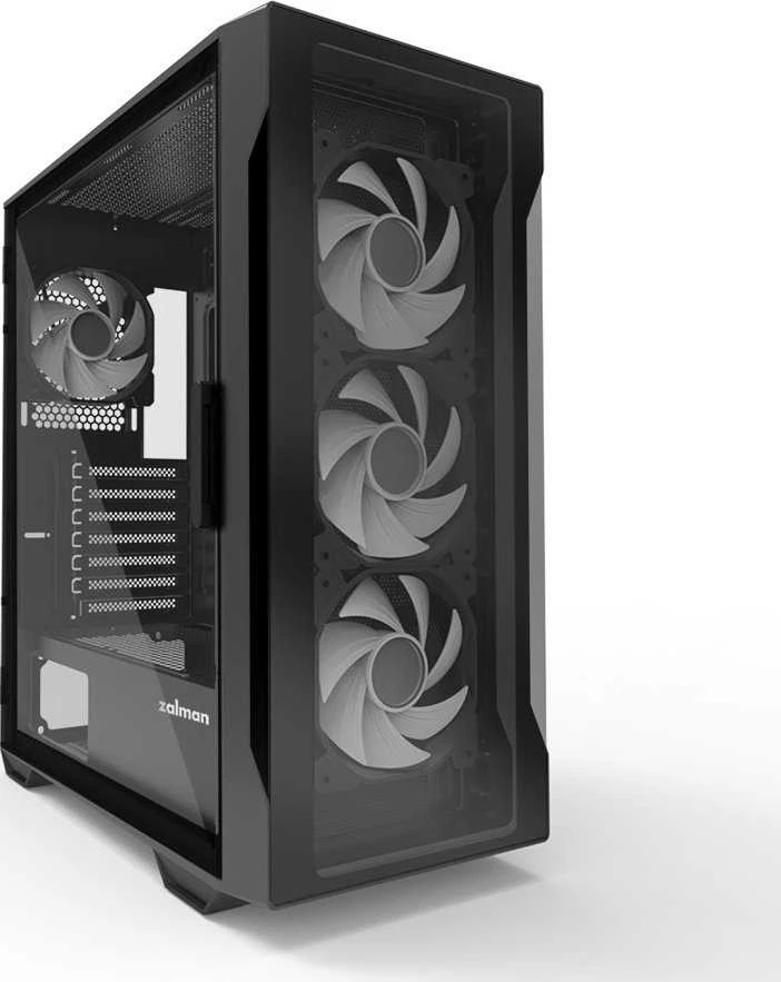 Zalman Case I3 Neo TG Mid Tower RGB 4xfan juoda