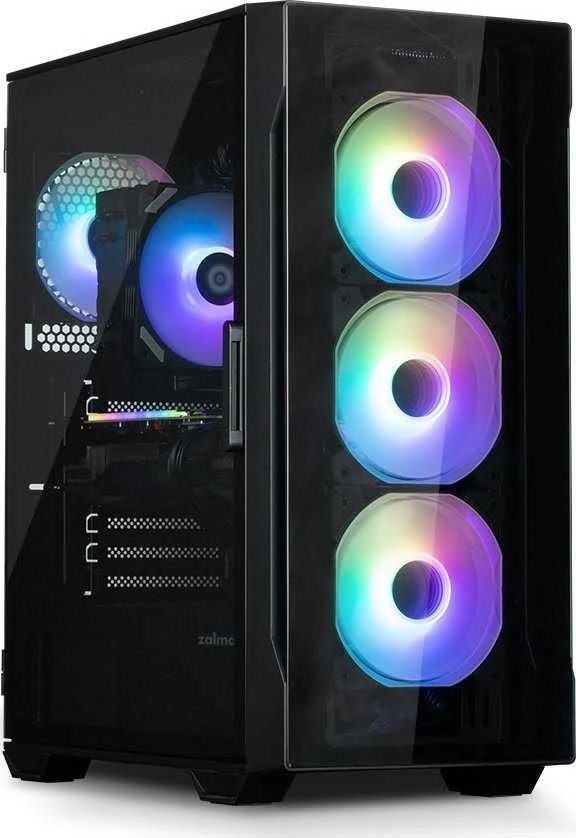 Zalman Case I3 Neo TG Mid Tower RGB 4xfan juoda