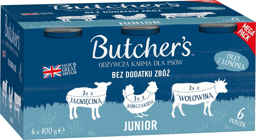 Šunų Maistas - Butcher's Original Junior Mega Pakas 6 x 400g