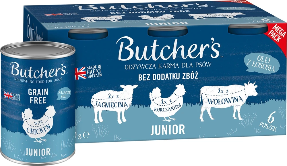 Šunų Maistas - Butcher's Original Junior Mega Pakas 6 x 400g