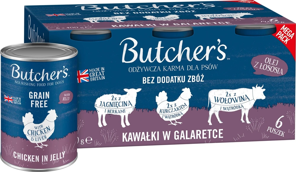 Šunų Maistas - BUTCHER'S Original Mega Pack Mix Pieces in Jelly 6 x 400g
