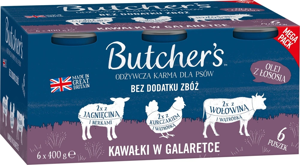 Šunų Maistas - BUTCHER'S Original Mega Pack Mix Pieces in Jelly 6 x 400g