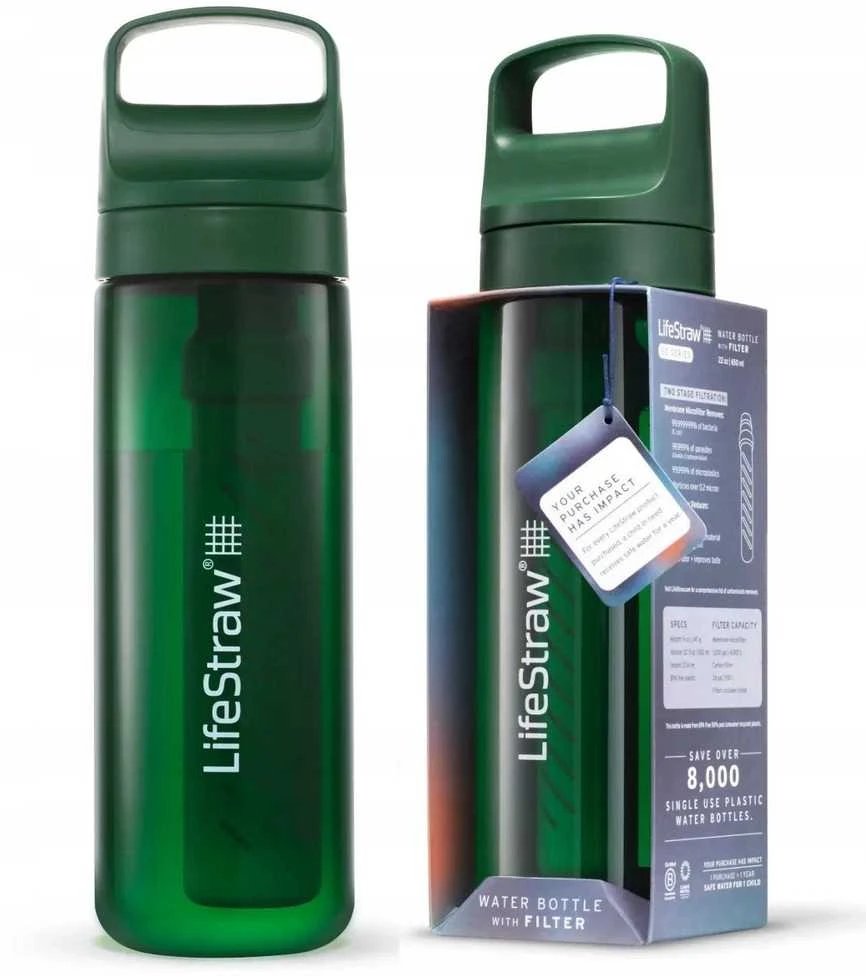 Gertuvė Life Straw LifeStraw GO Series 650 ml terrace žalias
