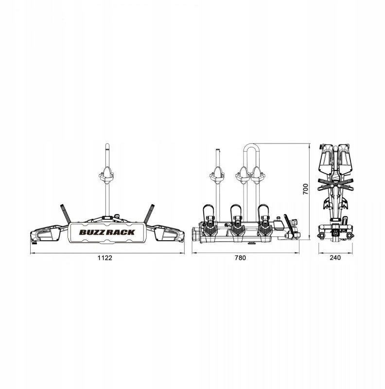 Towbar Bike Rack BuzzRack EAZZY 3