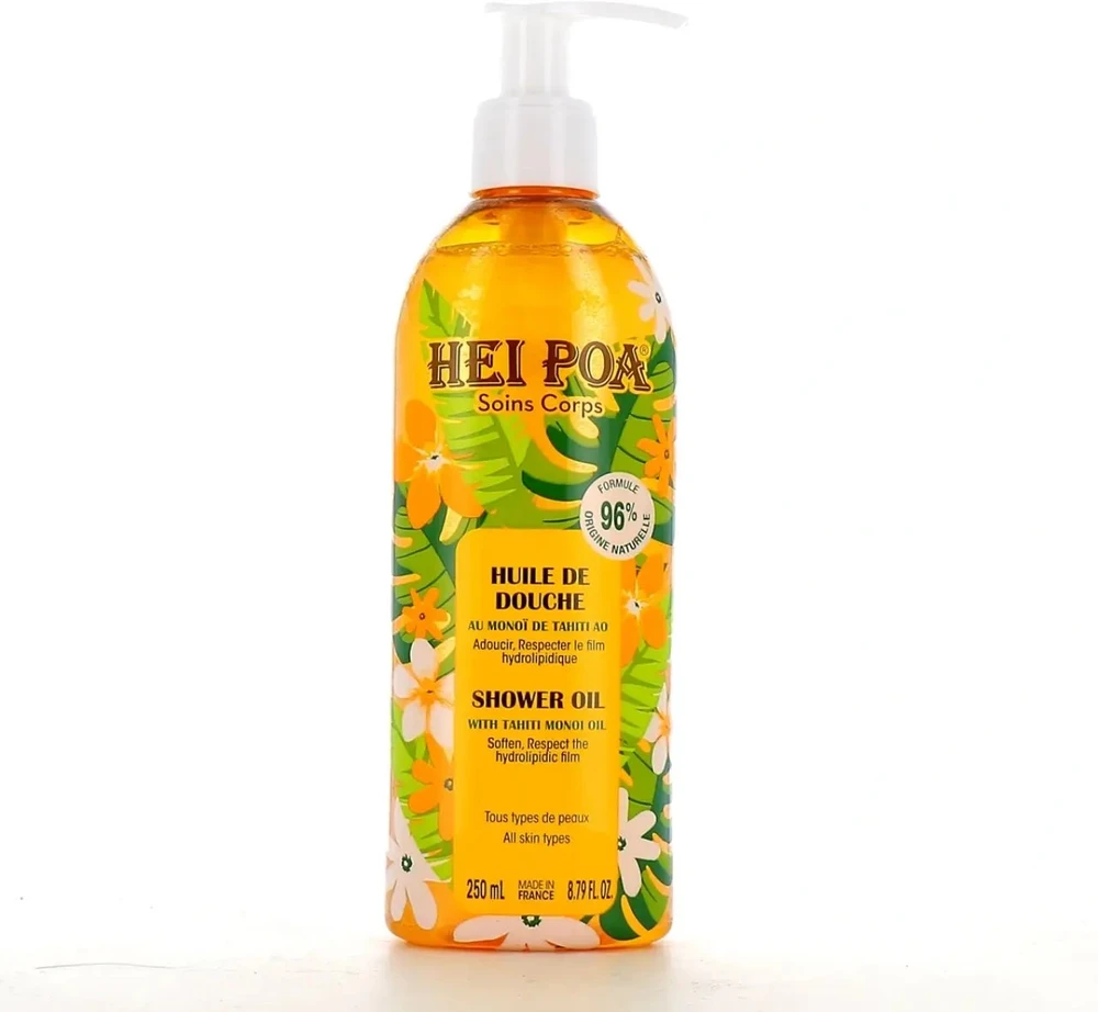 Hei Poa dušo aliejus su Tahiti Monoi aliejumi, 250 ml