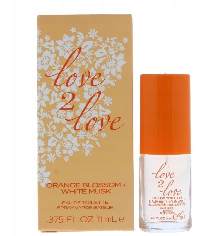 Coty Love 2 Love, Oranžinis Blossom + Baltas Musk, Eau De Toilette, For Women, 11 ml