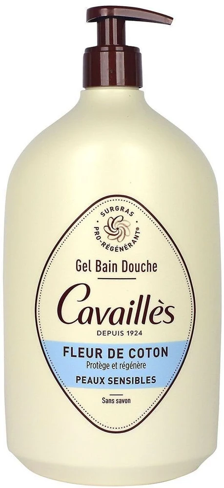 Roge Cavailles Cotton Flower Regenerating Dušo želė jautriai odai, 1000 ml