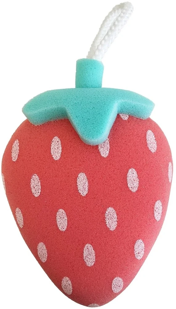 Set Inuwet: Strawberry Cleansing & Moisturising Shower Mousse, 200 ml + Scrunchy Hair Elastic + Strawberry Body Sponge + Strawberry Gift Sticker
