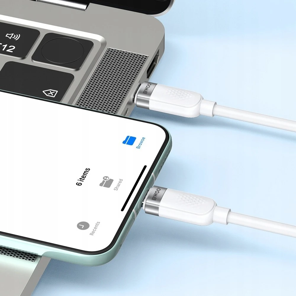 BWOO 65W laidas USB-C – USB-C 1m baltas