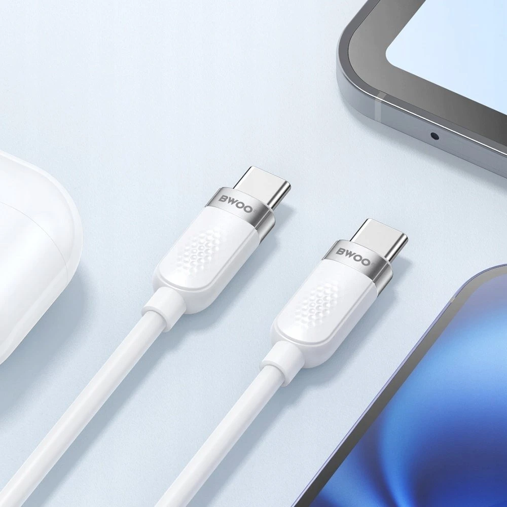 BWOO 65W laidas USB-C – USB-C 1m baltas