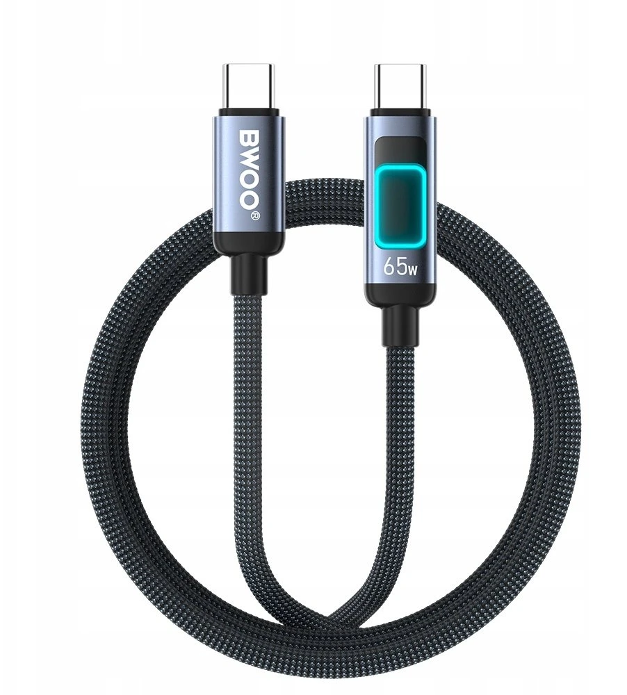 BWOO BWOO pintas kabelis su foniniu apšvietimu PD 60W X324CC USB-C - USB-C