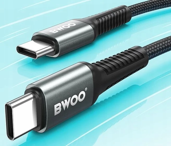 BWOO Braided Cable USB-C - USB-C 3m 60W juodas