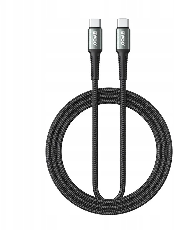BWOO Braided Cable USB-C - USB-C 3m 60W juodas