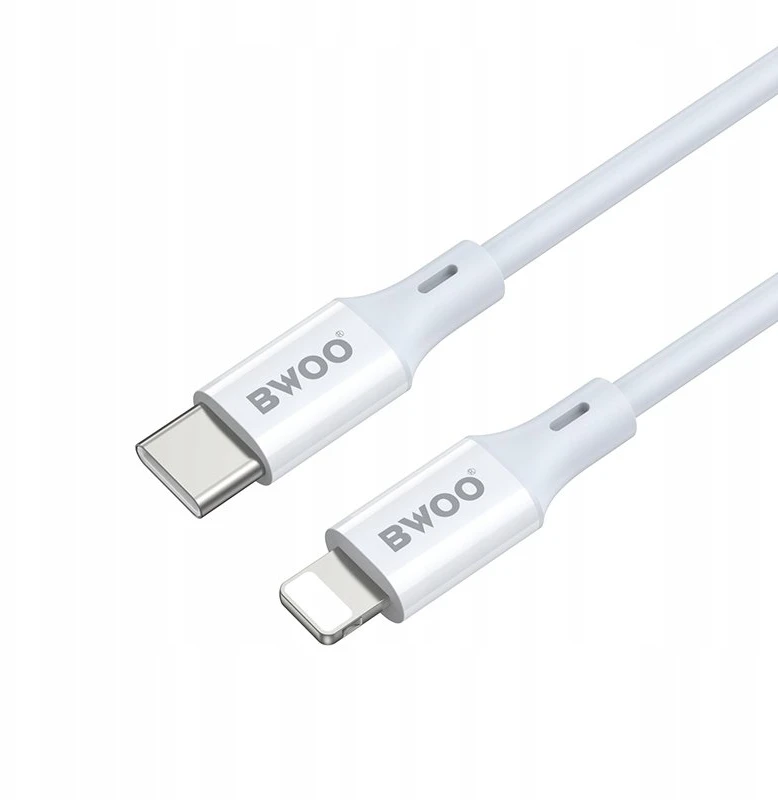 BWOO USB-C – Lightning laidas 2m 27W ABS + TPE baltas