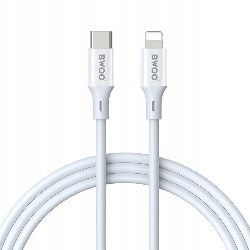 BWOO USB-C – Lightning laidas 2m 27W ABS + TPE baltas