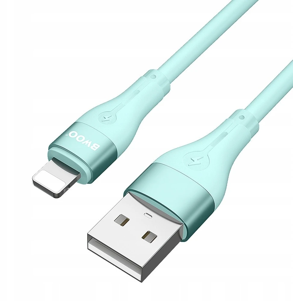 BWOO Kabelis USB – Lightning 1m 3A Minimalistinis Silikoninis Mėlynas X280L