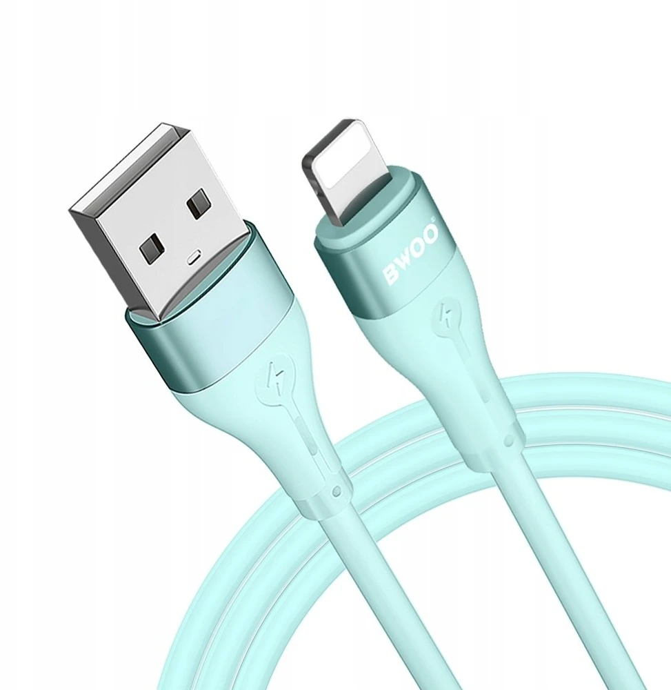 BWOO Kabelis USB – Lightning 1m 3A Minimalistinis Silikoninis Mėlynas X280L