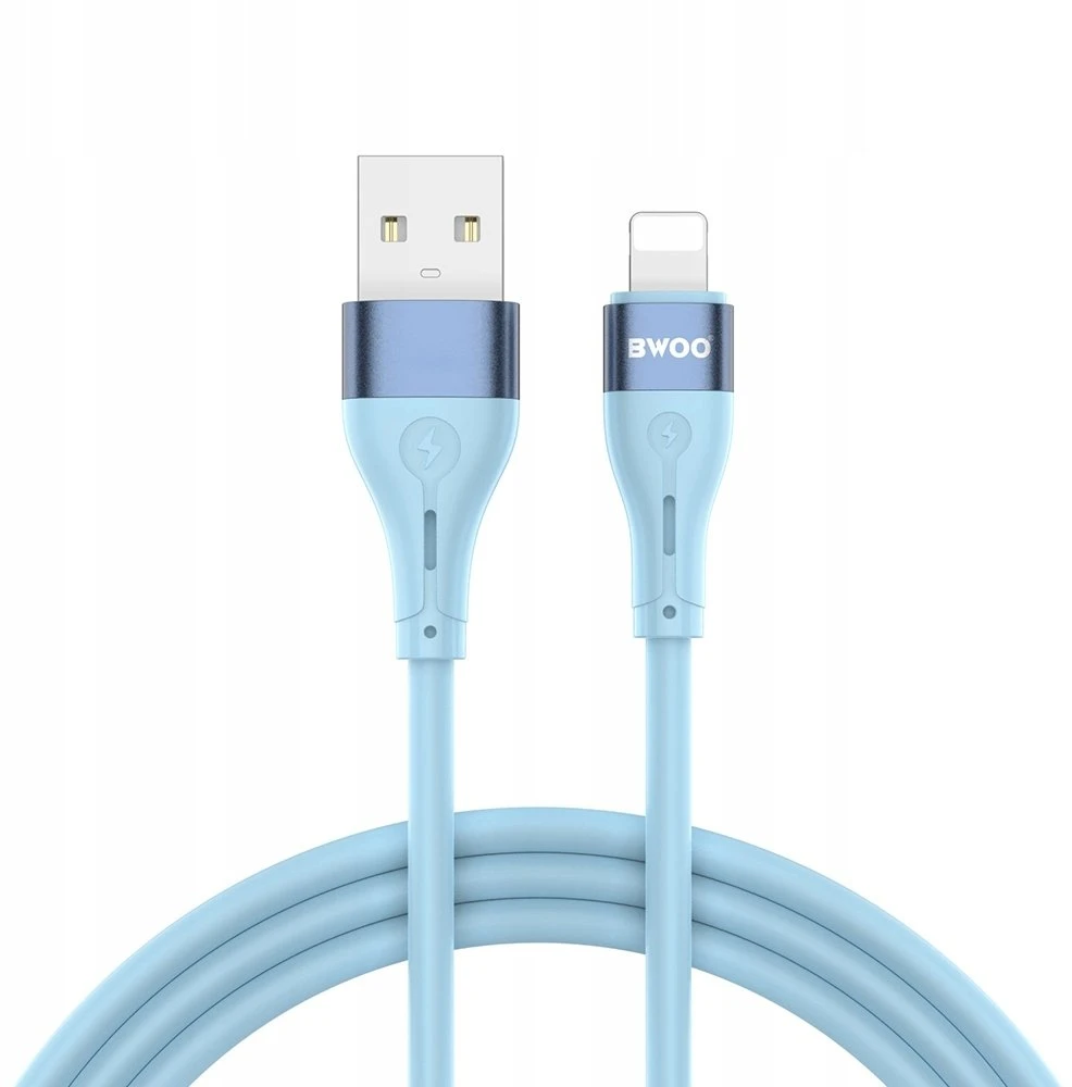 BWOO Kabelis USB – Lightning 1m 3A Minimalistinis Silikoninis Mėlynas X280L