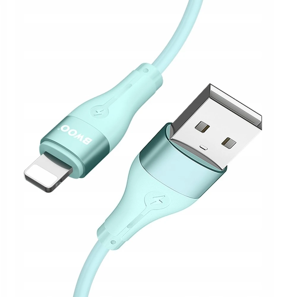 BWOO Kabelis USB – Lightning 1m 3A Minimalistinis Silikoninis Mėlynas X280L