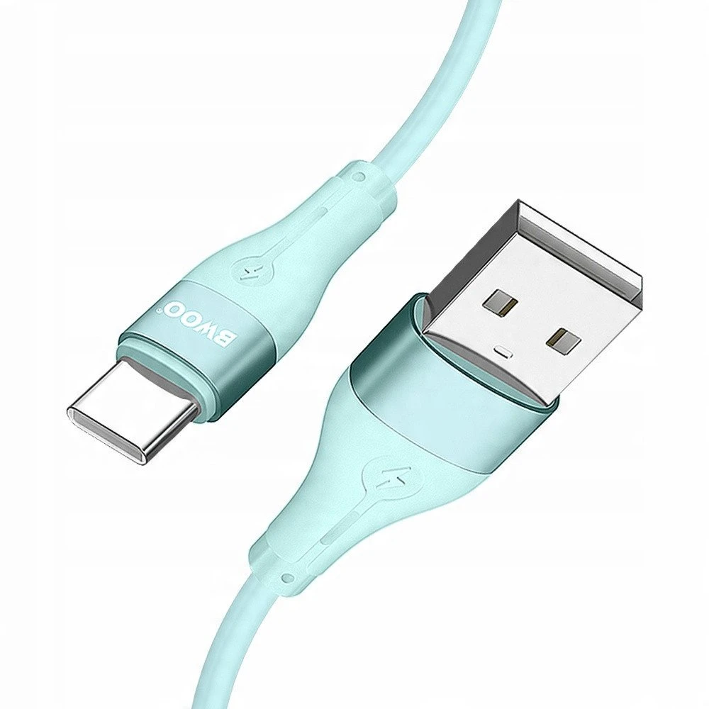BWOO USB – USB-C laidas 1m 3A minimalistinis silikoninis žalias X280C