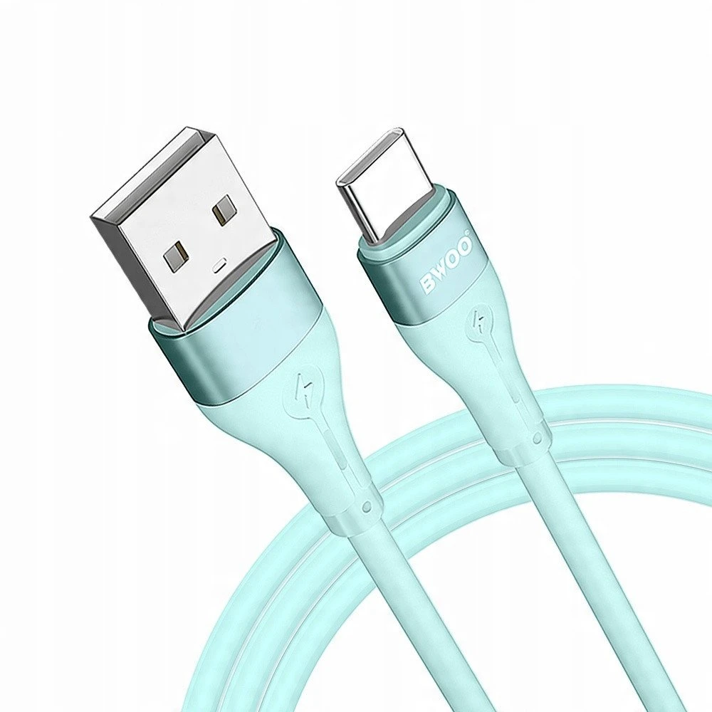 BWOO USB – USB-C laidas 1m 3A minimalistinis silikoninis žalias X280C
