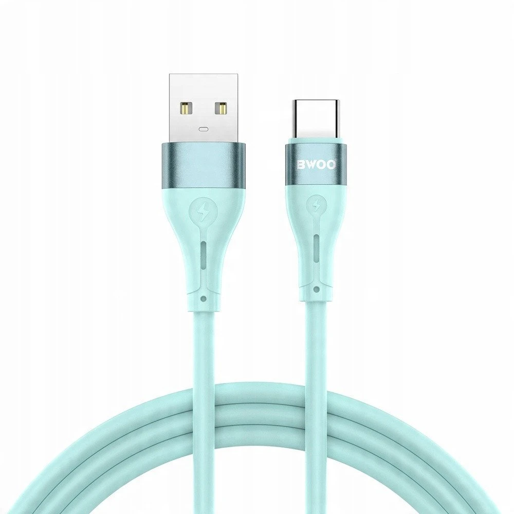 BWOO USB – USB-C laidas 1m 3A minimalistinis silikoninis žalias X280C