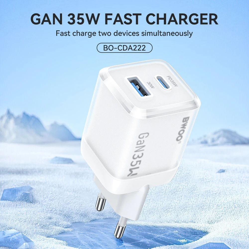 Įkroviklis Bwoo (CDA222) (1xUSB-C; 1xUSB 35W) baltas