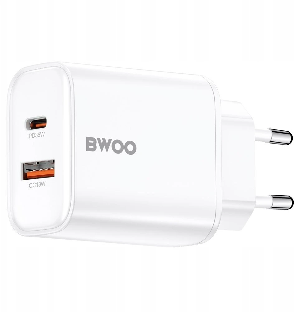 Įkroviklis Bwoo (CDA207) (1xUSB-C; 1xUSB 36W) baltas