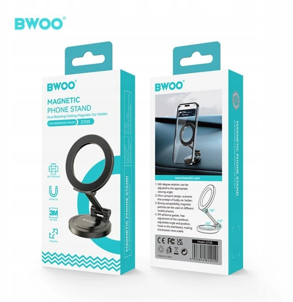 BWOO magnetinis automobilinis laikiklis ZJ135 juodas