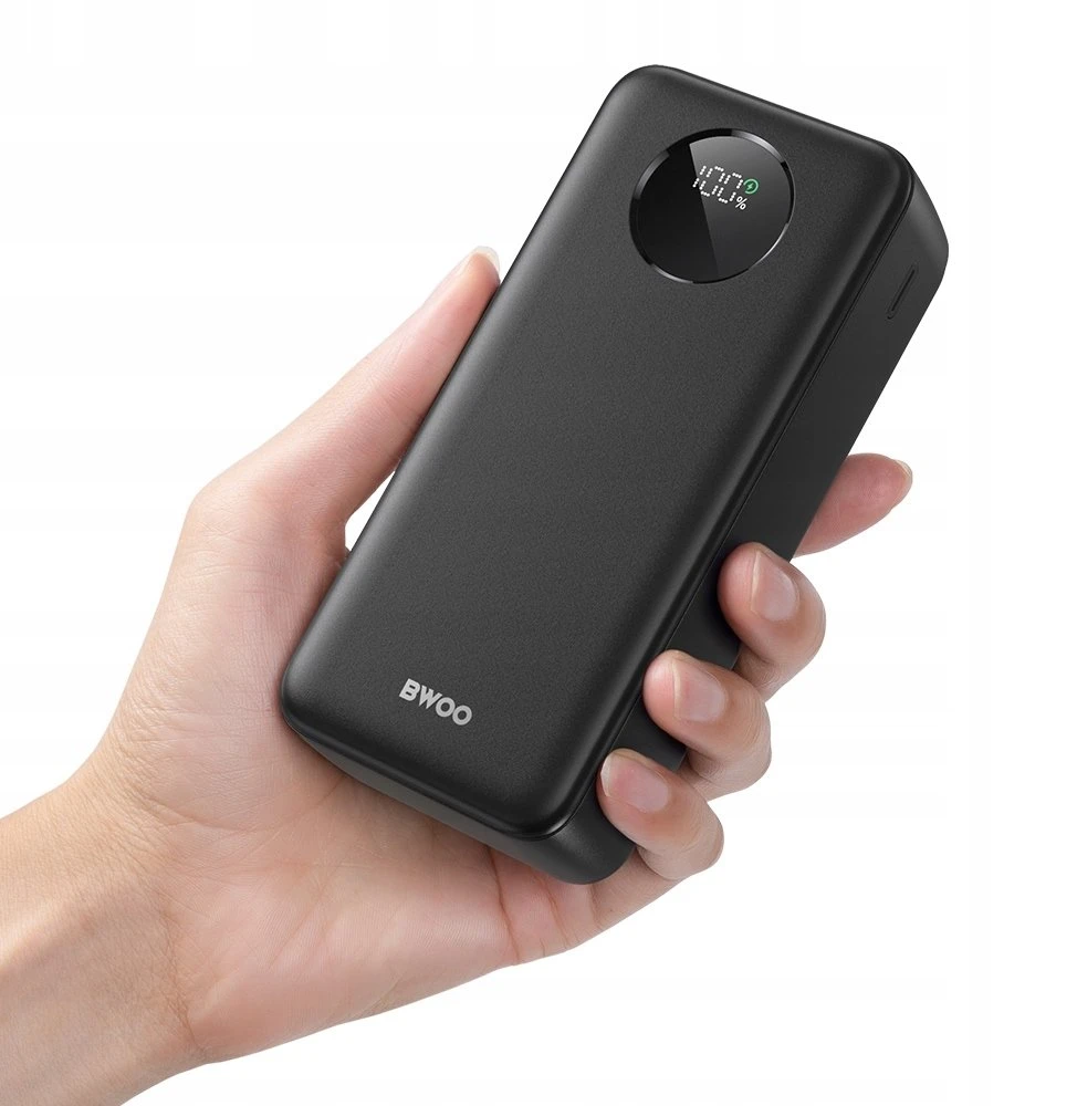 Išorinė baterija POWER BANK Bwoo (BO-P64) 30000mAh (2xUSB; 1xUSB-C; 22,5W) juoda