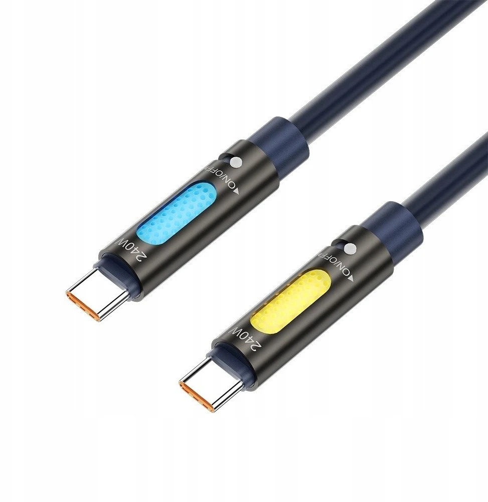 Kabelis USB BWOO X325C-C zapachowy kabelis USB-C - USB-C 240W juoda