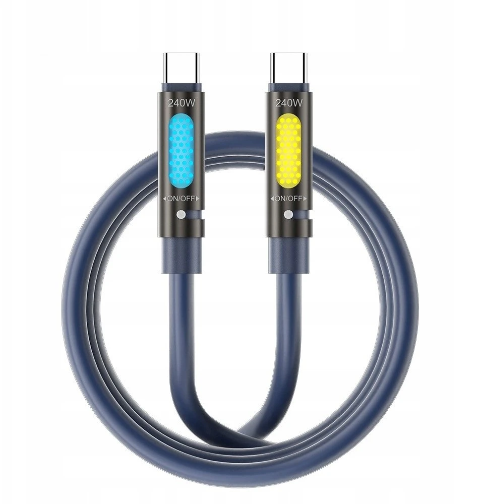 Kabelis USB BWOO X325C-C zapachowy kabelis USB-C - USB-C 240W juoda