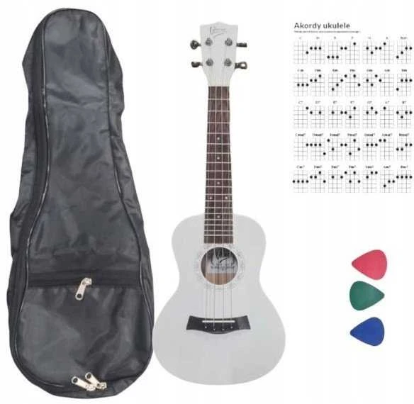 BWS V-TONE UK23 WH akustinis koncertas ukulele 23" baltas + viršelis