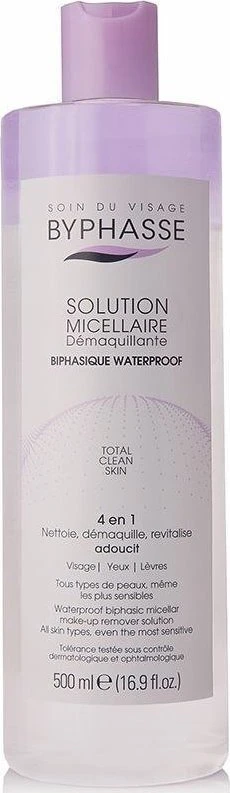 Byphasse Dvifazis vandeniui atsparus micelinis makiažo valiklis 500ml