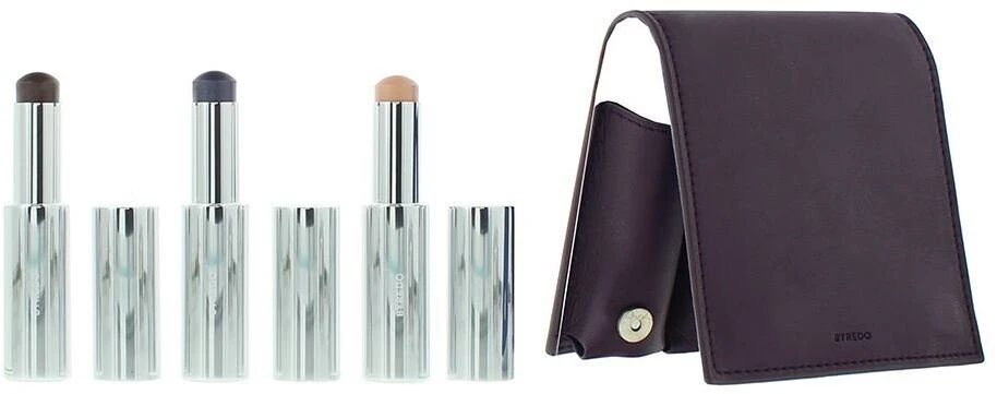 Plum Set Byredo: Colour Stick daugiafunkcis akių šešėlių pieštukas 509 Solar Flare 3,5 g + Colour Stick daugiafunkcis akių šešėlių pieštukas 509 Kumato Face 3,5 g + Colour Stick daugiafunkcis akių šešėlių pieštukas 509 Flower Play 3,5 g + Byredo GWP odinis maišelis