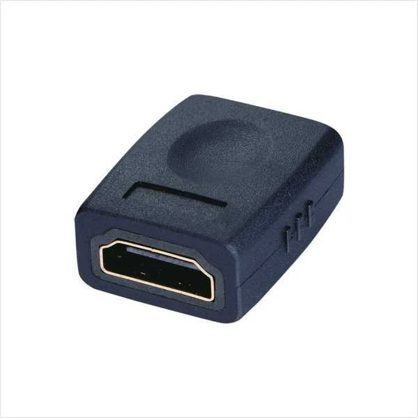 Juodas HDMI F-F adapteris su tvirtu korpusu