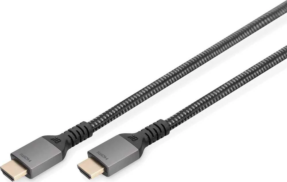 HDMI 2.1 laidas su sustiprinta pinto audinio danga