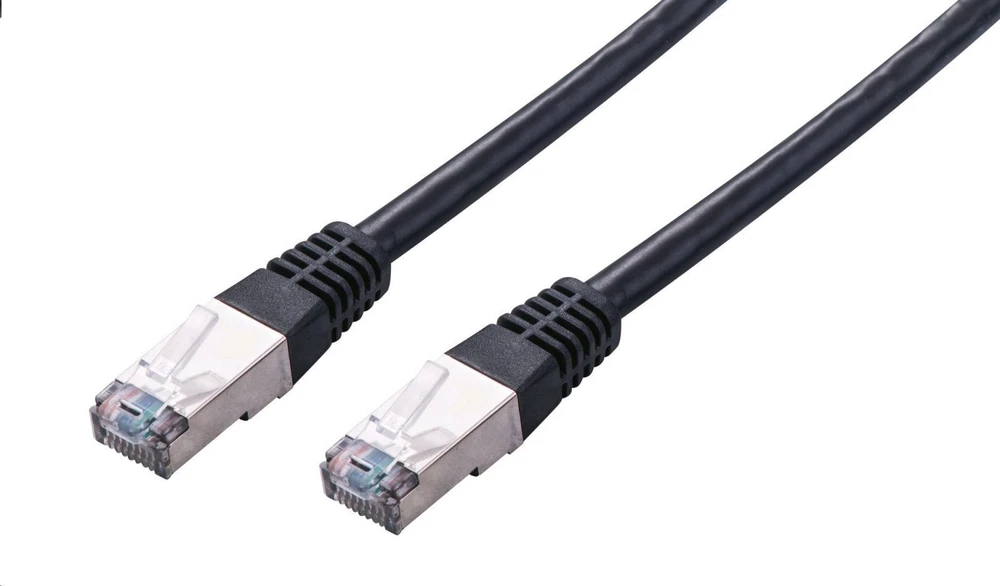 C-TECH kabelis patchcord Cat5e, FTP, juodas, 2m
