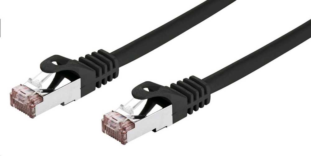 C-TECH kabelis patchcord Cat6, FTP, juodas, 0,5 m